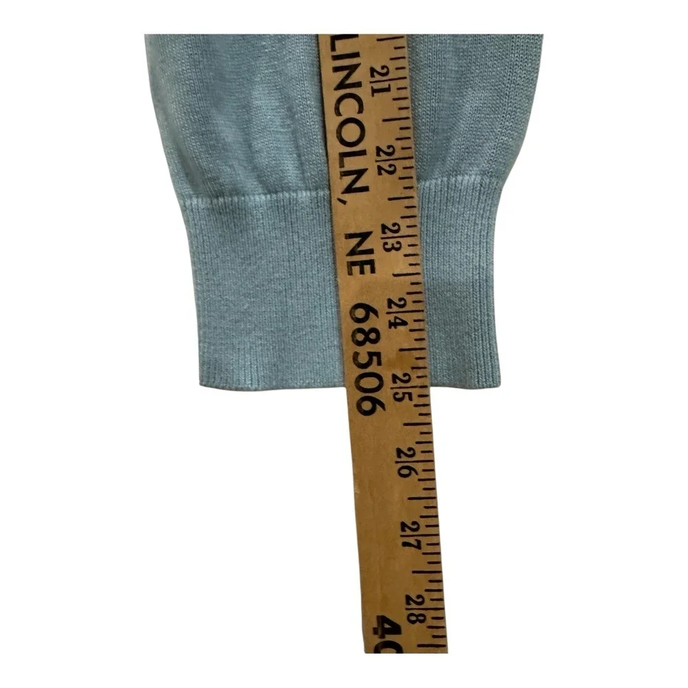 BANANA REPUBLIC Mens  XL Luxury Silk Cashmere‎ Blend Baby Blue V-Neck LS Sweater